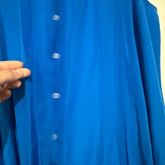 Amanda Uprichard Royal Blue Collared Mini Dress 100% Silk - Picture 4 of 16